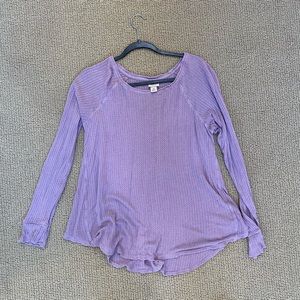 Purple Waffle Long Sleeved Top